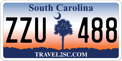 SC license plate ZZU488