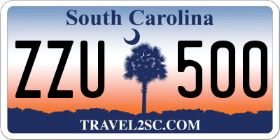 SC license plate ZZU500