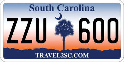 SC license plate ZZU600