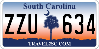 SC license plate ZZU634