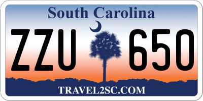 SC license plate ZZU650