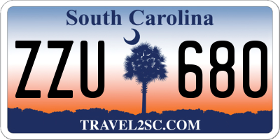 SC license plate ZZU680