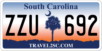 SC license plate ZZU692