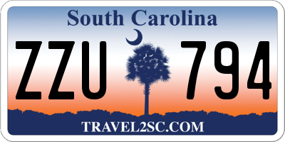 SC license plate ZZU794