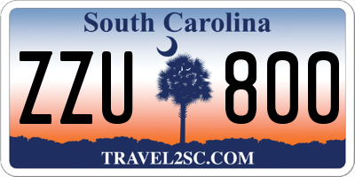 SC license plate ZZU800