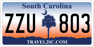 SC license plate ZZU803