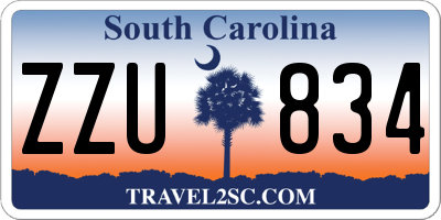 SC license plate ZZU834