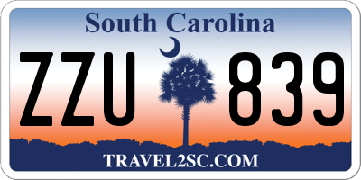 SC license plate ZZU839