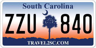 SC license plate ZZU840