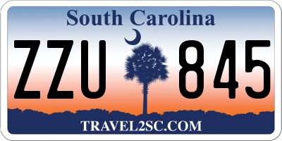 SC license plate ZZU845