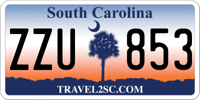 SC license plate ZZU853