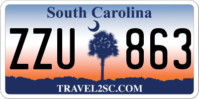 SC license plate ZZU863
