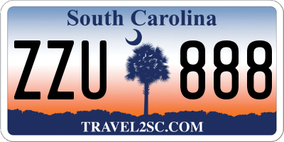 SC license plate ZZU888