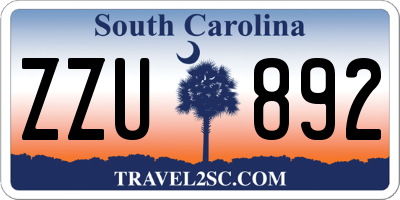 SC license plate ZZU892