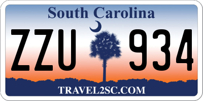 SC license plate ZZU934