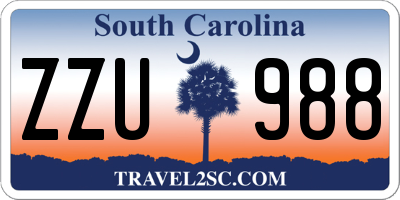 SC license plate ZZU988