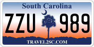 SC license plate ZZU989