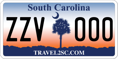 SC license plate ZZV000