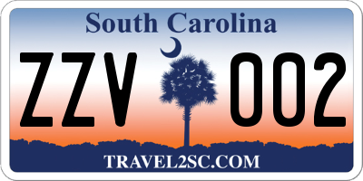 SC license plate ZZV002