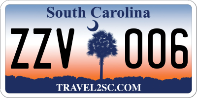 SC license plate ZZV006
