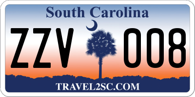 SC license plate ZZV008