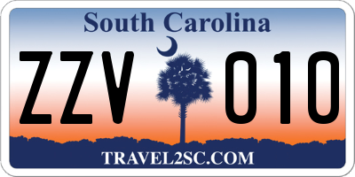SC license plate ZZV010