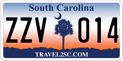 SC license plate ZZV014