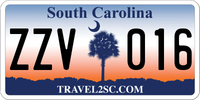 SC license plate ZZV016