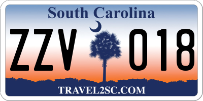 SC license plate ZZV018