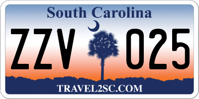 SC license plate ZZV025