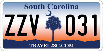 SC license plate ZZV031