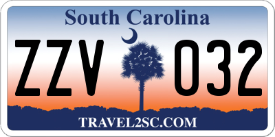 SC license plate ZZV032