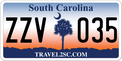 SC license plate ZZV035