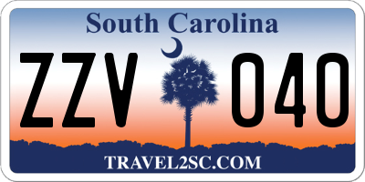 SC license plate ZZV040