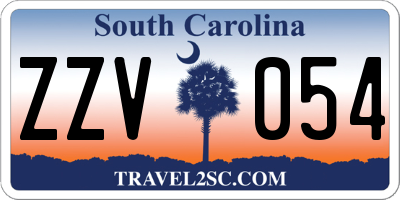 SC license plate ZZV054