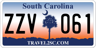 SC license plate ZZV061
