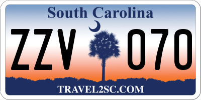 SC license plate ZZV070