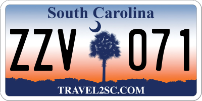 SC license plate ZZV071