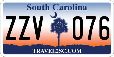 SC license plate ZZV076