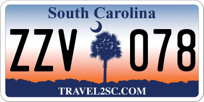 SC license plate ZZV078