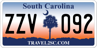 SC license plate ZZV092