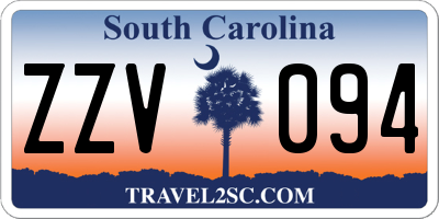 SC license plate ZZV094