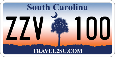 SC license plate ZZV100