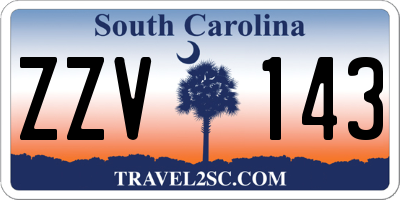 SC license plate ZZV143