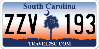 SC license plate ZZV193