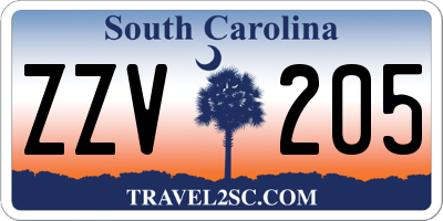 SC license plate ZZV205