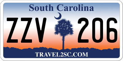 SC license plate ZZV206