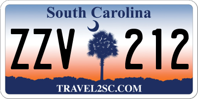 SC license plate ZZV212