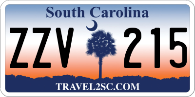 SC license plate ZZV215