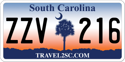 SC license plate ZZV216